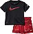 Conjunto Infantil, Camiseta Preta e Shorts Vermelho, Nike - Imagem 1