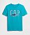 Camiseta Infantil Manga Curta, Azul, Logo com Tubarão, Gap - Imagem 1