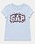 Camiseta Infantil Manga Curta, Azul Claro com Logo Floral, Gap - Imagem 1