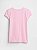 Camiseta Infantil Manga Curta, Rosa Claro Logo com Laço, Gap - Imagem 3