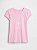 Camiseta Infantil Manga Curta, Rosa Claro Logo com Laço, Gap - Imagem 1