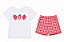 Conjunto Infantil Camiseta e Short, Estampa de Xadrez com Morango, Wonder Nation - Imagem 2