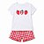 Conjunto Infantil Camiseta e Short, Estampa de Xadrez com Morango, Wonder Nation - Imagem 1
