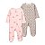 Kit 2 Macacões com Pezinhos, Estampa de Flores e Flamingo, Child of Mine by Carter’s - Imagem 1