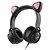 Headset Vinik Kitty Ear - Orelha de Gato Preto - KE100P - Imagem 1