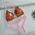 Biquíni Cortininha Dupla Fio Duplo -Floral Laranja/ Rosa bebê - Imagem 1