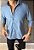 Camisa Slim Fit Azul Maia Tecnologia N Amassa - Imagem 4