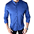 Camisa Gola Padre Acetinado Azul Celeste Manga Longa G - Imagem 5