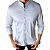 Camisa Gola Padre Acetinado Cinza Claro Manga Longa G - Imagem 5