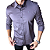 Camisa Acetinado Cinza Grafite Manga Longa Colarinho Italiano G - Imagem 5