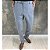 Calça Alfaiataria Slim Cinza Com Regulagem Lateral - Imagem 1