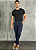 Calça Alfaiataria Skinny Azul Marinho Com Regulagem Lateral - Imagem 2