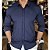Camisa Slim Fit Azul Marinho Ultra Elástica - Imagem 1