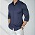Camisa Slim Fit Azul Marinho Ultra Elástica - Imagem 3