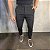 Calça Alfaiataria Slim Viena Risca De Giz Black Com Regulagem Lateral - Imagem 3