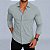 Camisa Slim Fit Tecnologica Verde Àgua Manga Longa Modal - Imagem 1