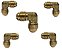 Kit com 5 Cotovelo Latão LATÃO 3/8 SAE X 3/8 SAE - ALG 139 - Imagem 1