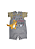 Conjunto Jardineira Estampado Dino Petutinha - Imagem 3