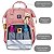 Mochila Maternidade Impermeável com USB BH Travel Rosa - Imagem 9