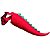 Cauda Dinossauro Vermelha com detalhes Verdes - Fantasia Infantil - Imagem 1