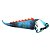 Cauda Dinossauro Azul Estampada Detalhe Laranja - Fantasia Infantil - Imagem 1