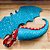 Cauda Dinossauro Azul Estampada detalhes Vermelhos - Fantasia Infantil - Imagem 7