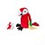 Bicho de Pelúcia Antialérgico - Arara Encantada Vermelha Grávida com filhote - Imagem 1