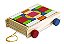 Brinquedo de Madeira - Carrinho de Puxar Blocos Coloridos - 20 peças - Imagem 1