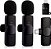 Microfones de Lapela Duplo Tipo C Sem Fio Preto c/1 Receptor + Adaptador Lightning MT-2217 Tomate - Imagem 1