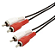 Cabo de Áudio RCA Macho para RCA Macho 1.8 Metros Preto - Imagem 1