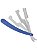 Navalhete Inox com Cabo Plástico Azul para Barbeiro / Cabeleireiro - Imagem 1