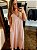 Vestido longo c pinça feminina no tecido viscolinho rosa BB - Imagem 1