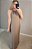 Vestido longo com decote nas costas marrom claro - Imagem 1