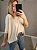 Blusa helo morcego decote V creme no viscolycra - Imagem 4