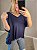 Blusa Helo morcego decote V azuil marinho - Imagem 5