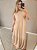 Vestido longo transversal no viscolinho nude - Imagem 6