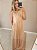 Vestido longo transversal no viscolinho nude - Imagem 3