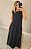 Vestido longo transversal no viscolinho preto - Imagem 2