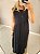 Vestido longo transversal no viscolinho preto - Imagem 1