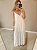 Vestido longo em viscolinho c babado off white - Imagem 2