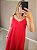 Vestido longo em viscolinho c babado vermelho - Imagem 4