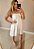 Vestido curto no viscolinho off white c alça regul - Imagem 1