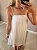 Vestido curto no viscolinho off white c alça regul - Imagem 4