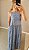 Vestido longo em camadas c regul quadriculado azul - Imagem 2