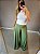 Calça mega pantalona malha na cor verde - Imagem 5