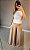 Calça mega pantalona malha na cor nude - Imagem 6