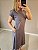 Vestido Midi com recortes no viscolinho cinza - Imagem 3