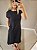 Vestido Midi com recortes no viscolinho Preto - Imagem 1