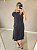 Vestido Midi com recortes no viscolinho Preto - Imagem 2