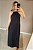 Vestido longo frente unica no viscolinho preto - Imagem 4